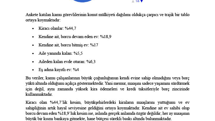 MEMURLARIN GEÇİM DÜZEYİ ANKETİ – ÖZET RAPOR