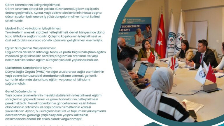 Genç Sağlık Sendikası Yaşlı Bakım Teknikerleri Çalıştayı KAMUSAM’da Başarıyla Tamamlandı!